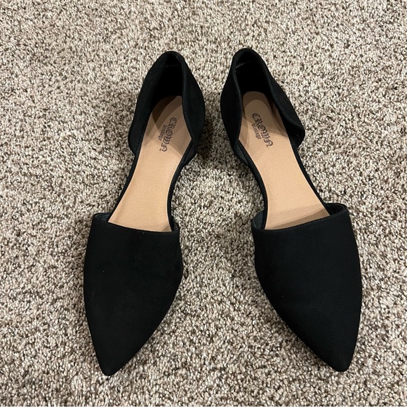 Crown Vintage Black Suede Pointed Flats - Picture 2 of 5
